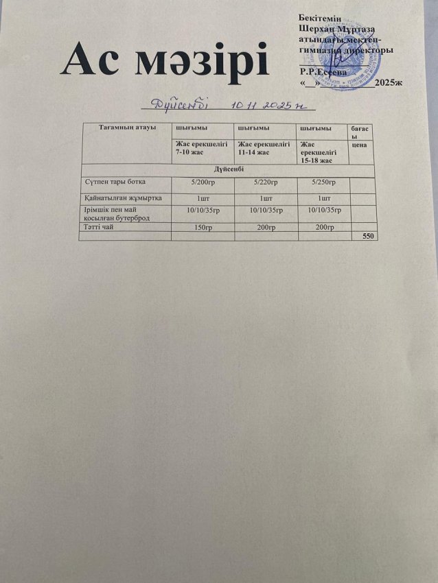 14.11.2025 ас мәзірі